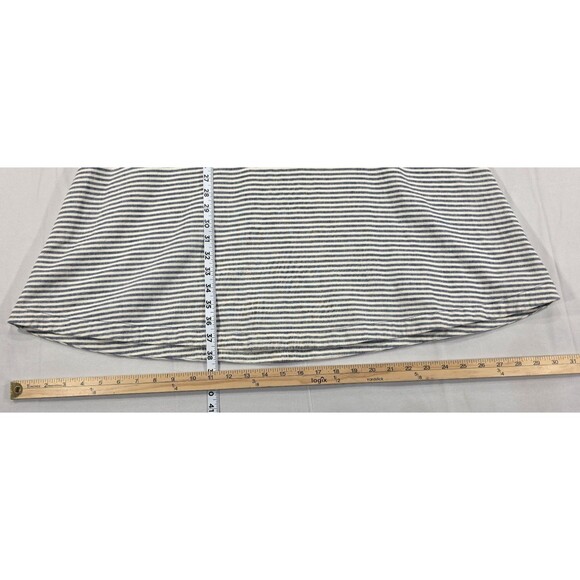 Lands End Womens Dress Linen Blend Natural Striped Navy Nautical Coastal Size 10 - Picture 16 of 16